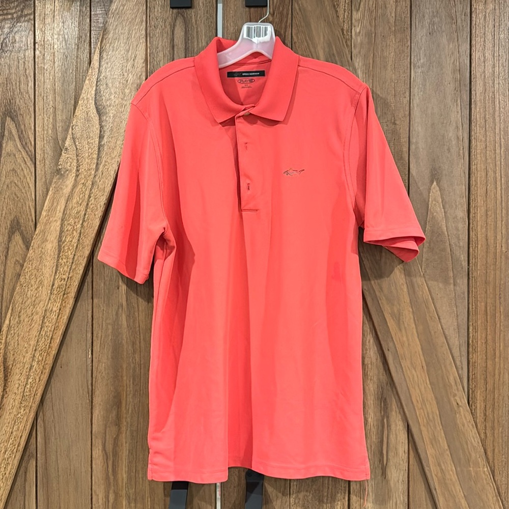 Greg Norman play dry orange golf shirt size M